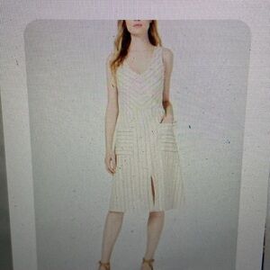 Monteau Los Angeles small linen blend women’s dress pinstripes